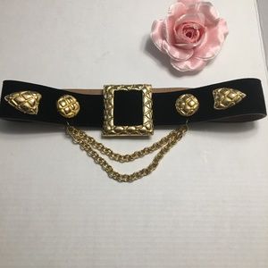 Statement Belt by Streets Ahead Blk Suede Sz M